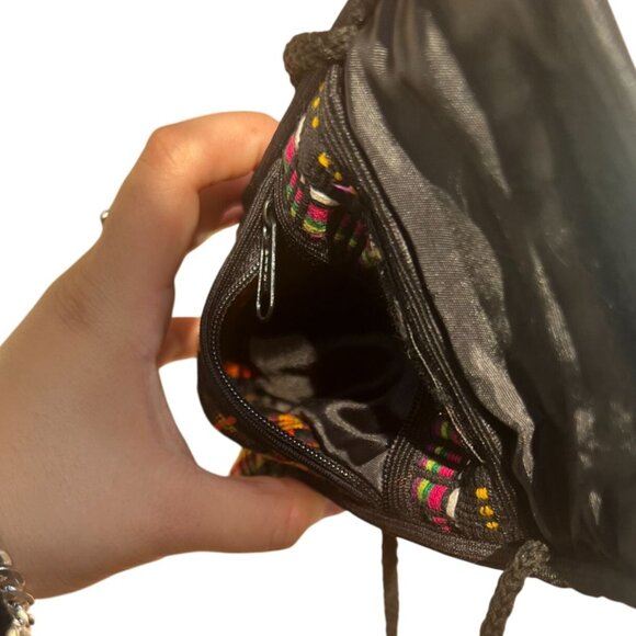 African Inspired Crossbody Bag Tribal Pattern - Flap and Zipper Pocket- Handmade - Picture 8 of 12